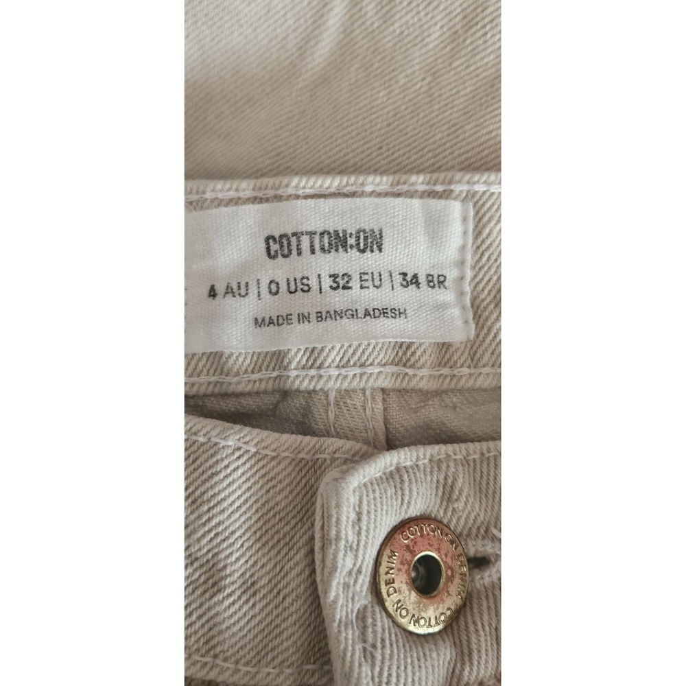 COTTON: ON woman size 0 carpenter jean beige - Picture 5 of 9
